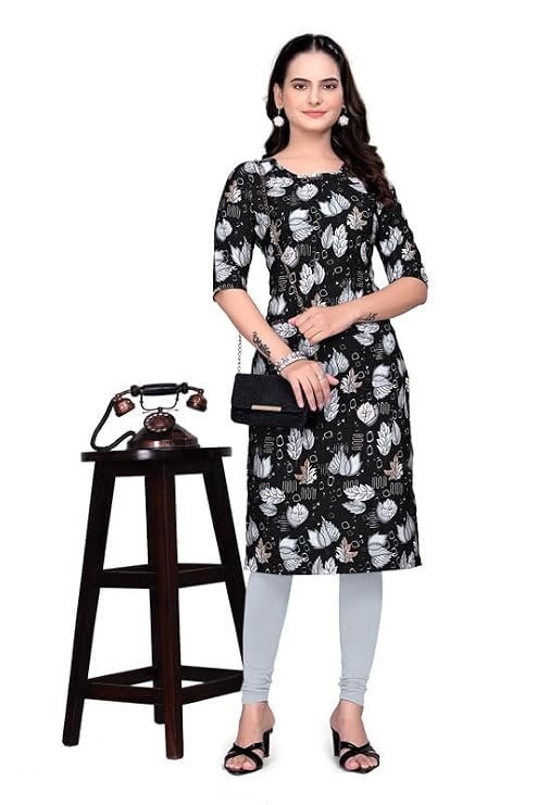 Floral Printed Crepe Knee