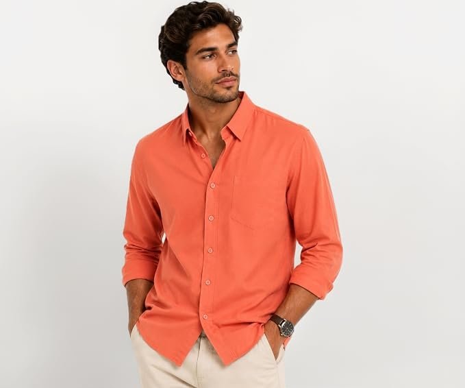 Cotton Blend Casual Shirt for Men