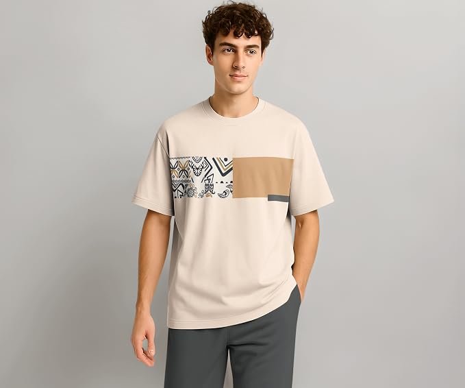 BULLMER Trendy Half Sleeve Oversized Cotton Blend