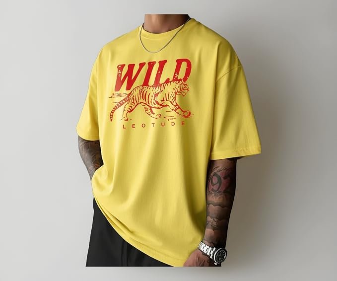 LEOTUDE Men’s Oversized Cotton T-Shirt